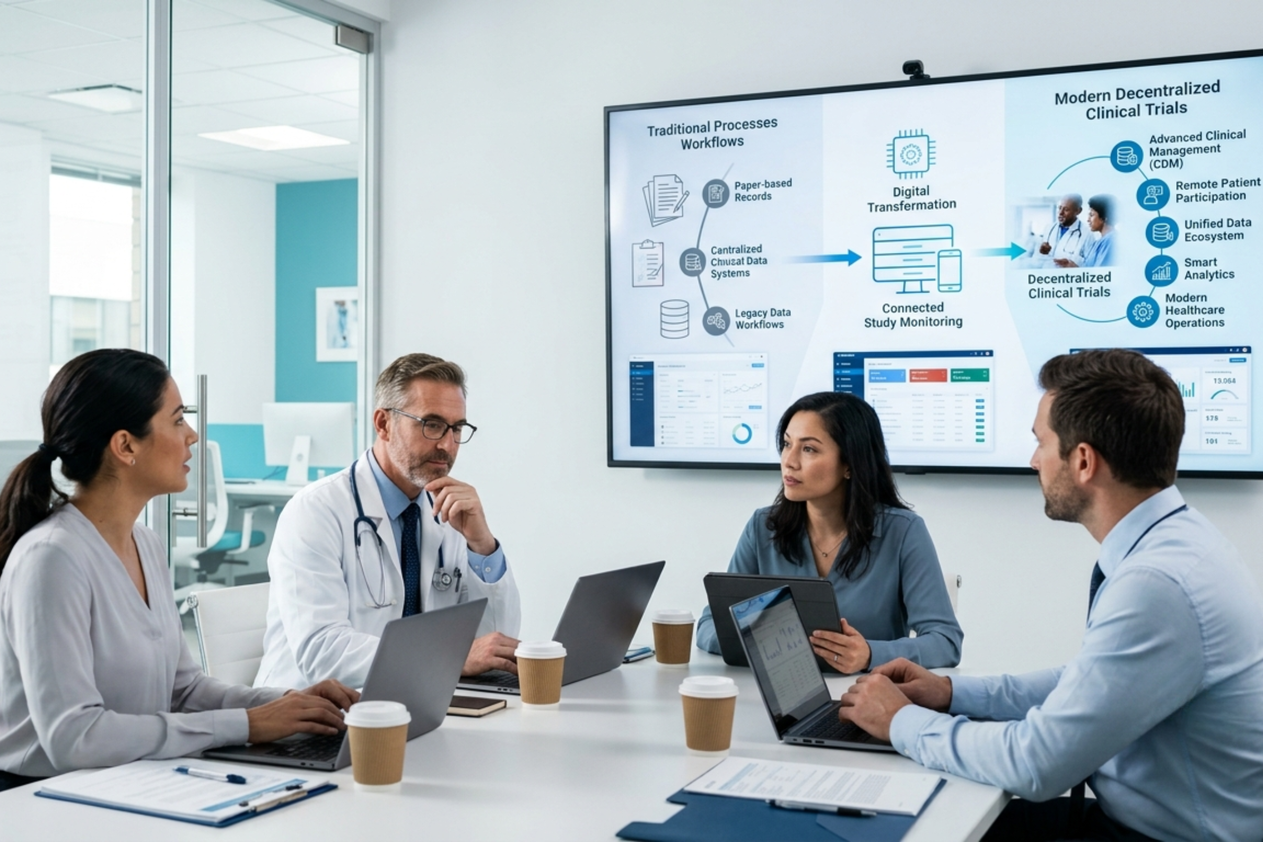 Team discussing modern CDM
